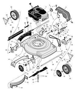 Mower Housing Assembly Diagram and Parts List for 22815X8C 2001 Briggs and Stratton Lawn Mower